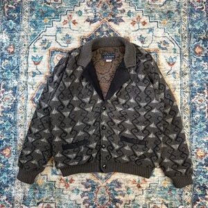 Vintage Caldwell Abstract Sweater Blazer Large